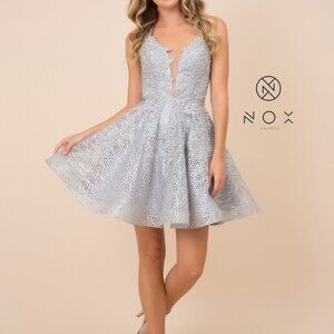 Illusion V-Neck A-Line Shape Prom Dress NXR682